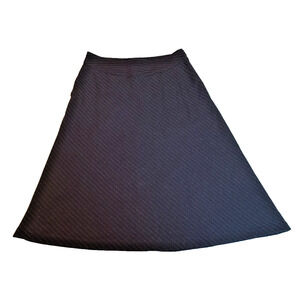 Banana Republic Black A-Line Skirt Dotted White Stripes Wool Blend size 2 Lined